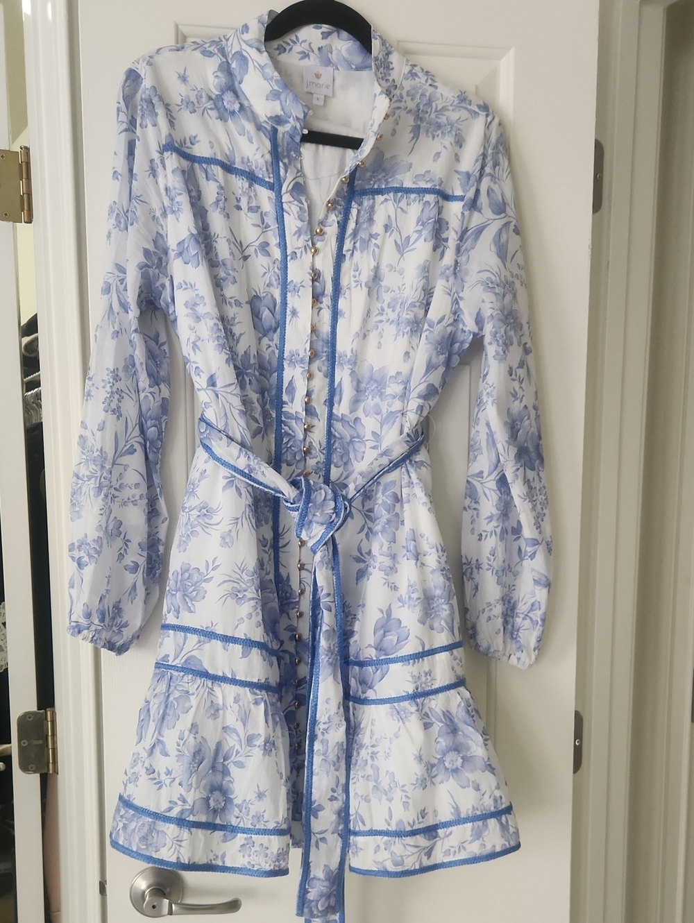 J. Marie Blue Floral Dress - Large